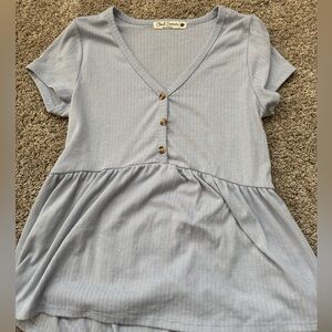 Chic Blue Button-Down Dress